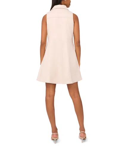 Msk Women's Collared Sleeveless Zip Front Dress In Pink