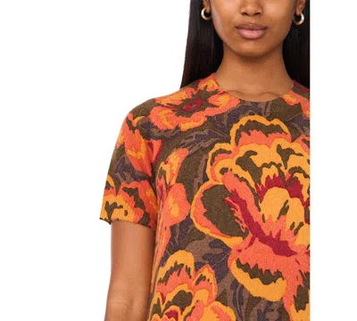 Msk Women's Short Sleeve Sweater Dress In Orange