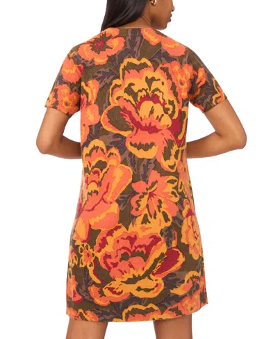 Msk Women's Short Sleeve Sweater Dress In Orange