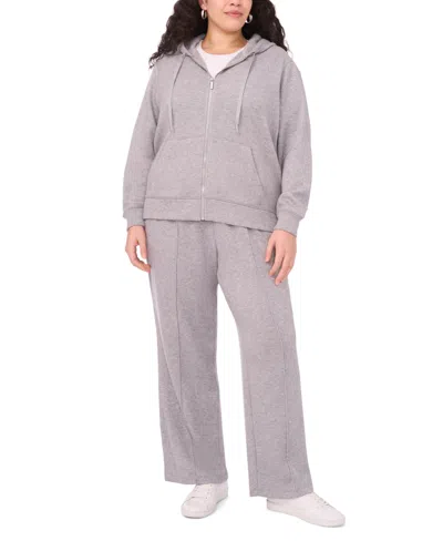 Vince Camuto Plus Size Long Sleeve Zip-up Hoodie Jacket In Gray
