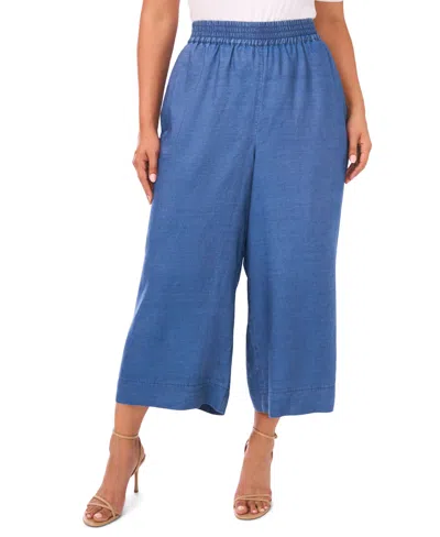 Vince Camuto Plus Size Smocked Waist Wide Leg Pants In Blue