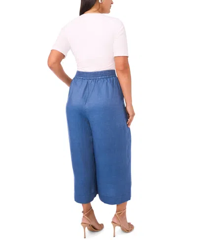 Vince Camuto Plus Size Smocked Waist Wide Leg Pants In Blue
