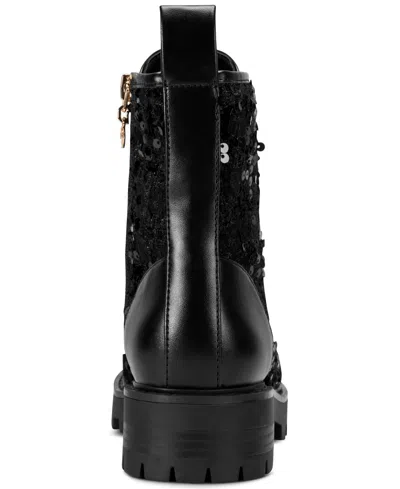Karl Lagerfeld Women's Marlee Sequin Combat Boots In Animal Print