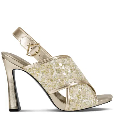 Karl Lagerfeld Colbie X Band Sequin Sandals In Animal Print