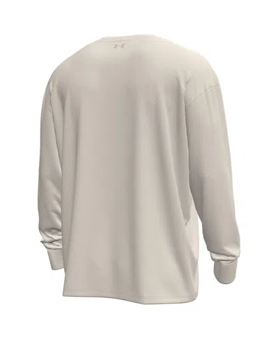 Under Armour Men's Cream Wisconsin Badgers Throwback Motion Heavyweight Long Sleeve T-shirt In Neutral