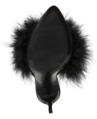 Steve Madden Ashbey Faux Feather Sandal In Black