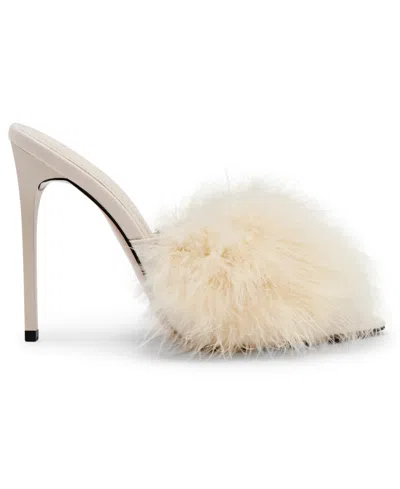 Steve Madden Ashbey Faux Feather Sandal In Neutral