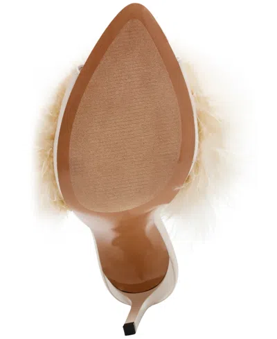 Steve Madden Ashbey Faux Feather Sandal In Neutral