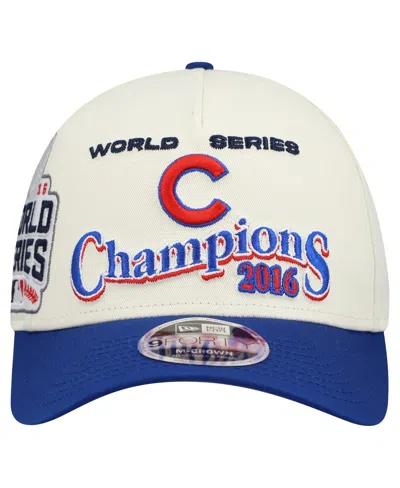 New Era Men's Cream/royal Chicago Cubs World Series 9forty M-crown Adjustable Hat In Pink
