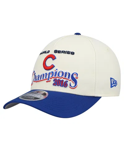 New Era Men's Cream/royal Chicago Cubs World Series 9forty M-crown Adjustable Hat In Pink