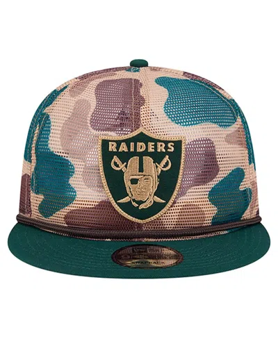 New Era Men's Camo Las Vegas Raiders Duck Camo 9fifty Snapback Hat In Green