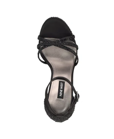 Nine West Lartay Platform Ankle Strap Sandal In Black