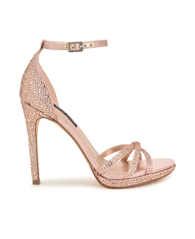 Nine West Lartay Platform Ankle Strap Sandal In Pink