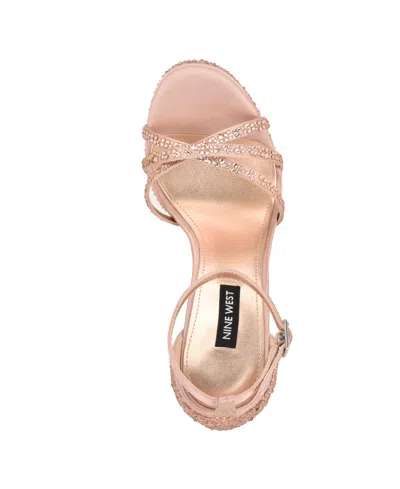 Nine West Lartay Platform Ankle Strap Sandal In Pink