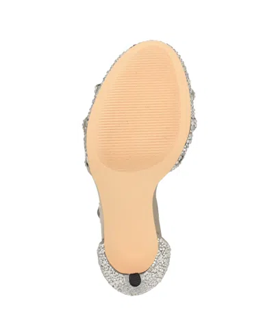 Nine West Lartay Platform Ankle Strap Sandal In Silver