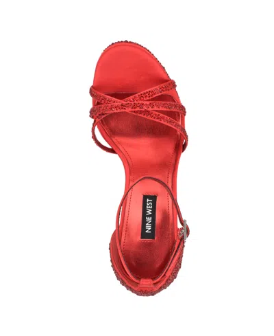 Nine West Lartay Platform Ankle Strap Sandal In Animal Print