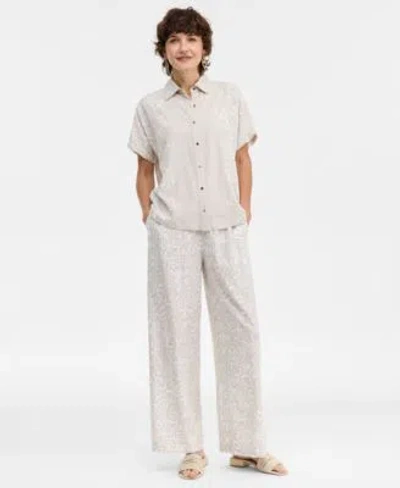 Jm Collection Womens Button Up Shirt Pants Macys Exclusive In White
