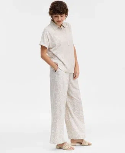 Jm Collection Womens Button Up Shirt Pants Macys Exclusive In White