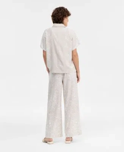 Jm Collection Womens Button Up Shirt Pants Macys Exclusive In White