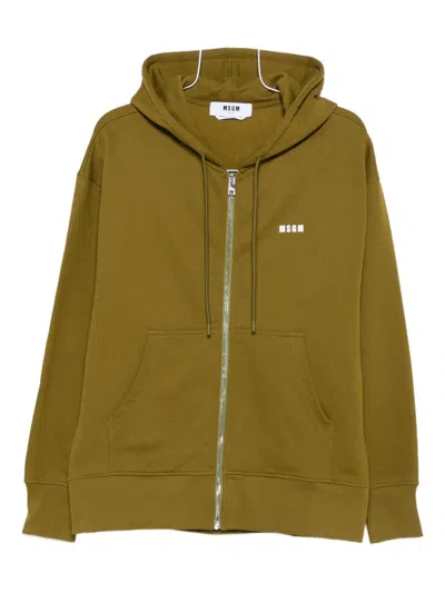Msgm Logo Sweatshirt In Green