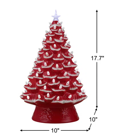 Mr. Christmas 18 " Nostalgic Ceramic Tree With White Lights In Red