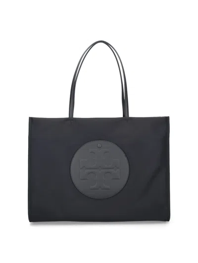 Tory Burch Ella Large Tote Bag In Black