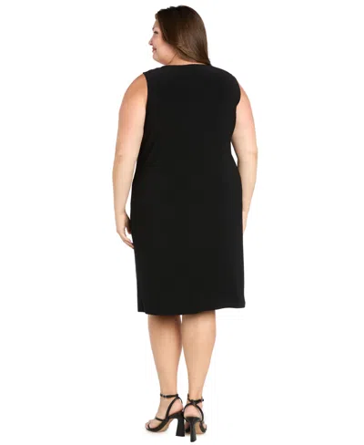 R & M Richards Plus Size Glitter Jacket Dress In Multi