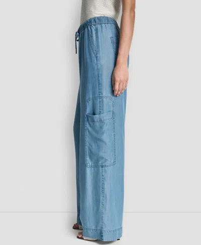 Dkny Women's Patch Pocket Detail Pull-on Pants In Blue