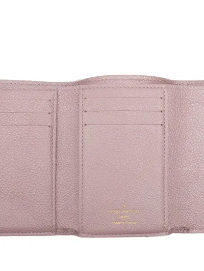Pre-owned Louis Vuitton 2021-2025 Monogram Empreinte Flower Victorine Wallet Small Wallets In Purple