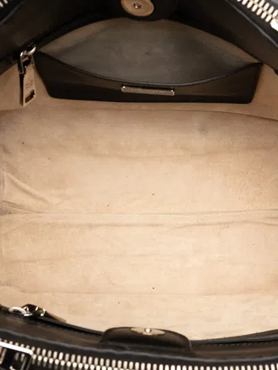 Pre-owned Prada 2010-2025 Small City Calf Stitched Twin Pocket Satchel In Black