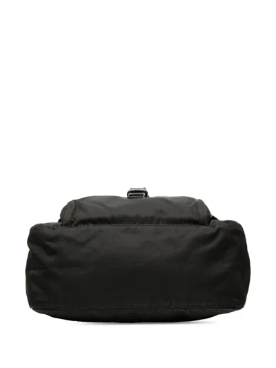 Pre-owned Prada 2013-2025 Tessuto Zip Buckle Messenger Bag Crossbody Bag In Black