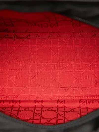 Pre-owned Dior 2000 Large Nylon Cannage Lady  Satchel In Black