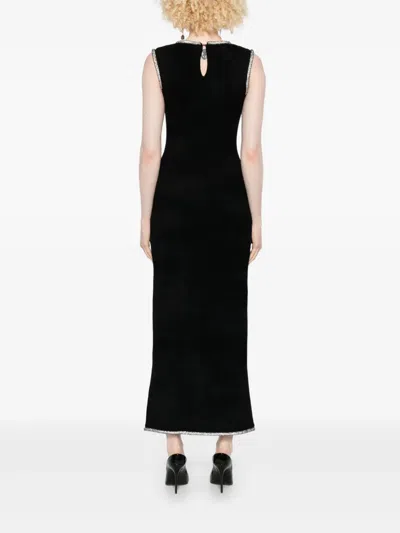Sandro Embellished Split Maxi Dress In Black