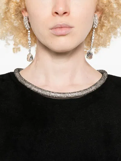 Sandro Embellished Split Maxi Dress In Black