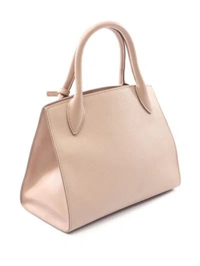 Pre-owned Prada 2010-2025 Saffiano Cuir Monochrome Top Handle Tote Satchel In Pink