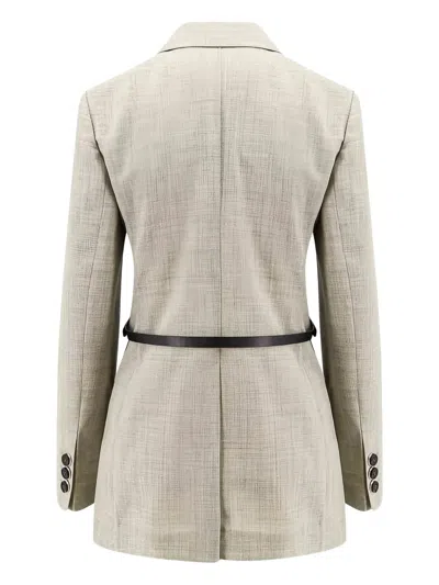 Durazzi Milano Buckle Blazer In Neutral