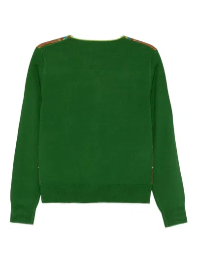 Anna Sui Plaid Cardigan In Green