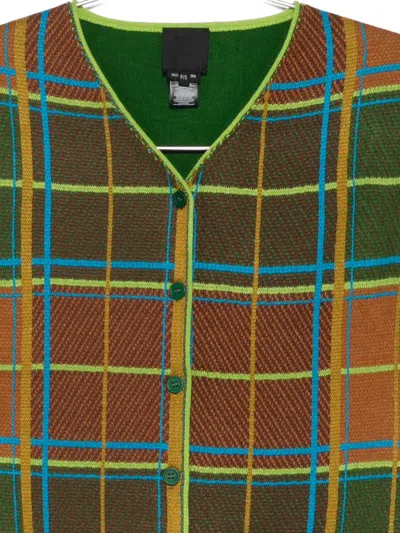 Anna Sui Plaid Cardigan In Green