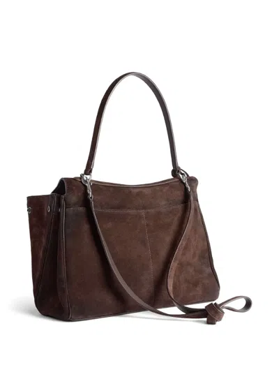 Balenciaga Rodeo Hand Medium In Waxed Suede Calfskin Bags In Burgundy