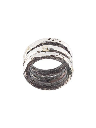 Henson Hammered Ring Set - Metallic | ModeSens