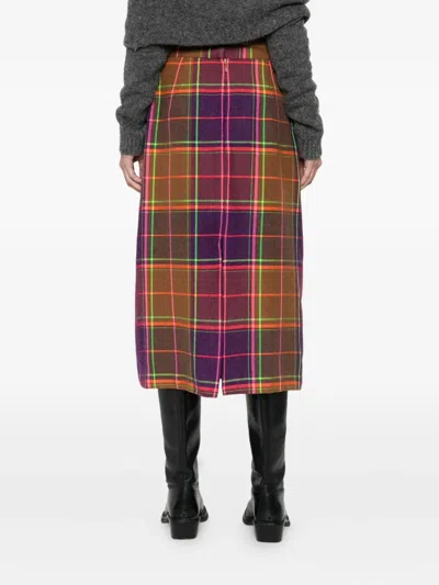 Anna Sui Plaid-pattern Midi Skirt In Multi