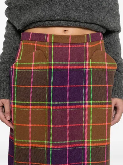 Anna Sui Plaid-pattern Midi Skirt In Multi