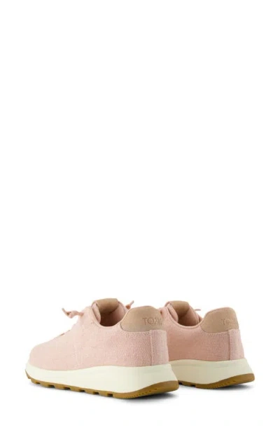 Toms Women's Trvl Lite Cabrillo Water Repellent Pale Rose Two Tone Slub And Metallic Suede Sneaker In Pink