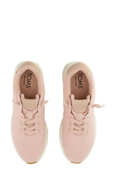 Toms Women's Trvl Lite Cabrillo Water Repellent Pale Rose Two Tone Slub And Metallic Suede Sneaker In Pink