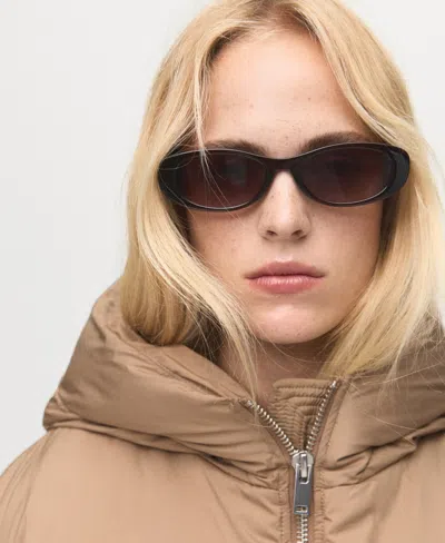 Mango Women's Short Oversized Hooded Anorak Coat In Brown