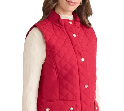 Jones New York Petite Patch Pocket Vest In Red