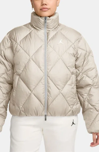 Jordan Brooklyn Quilted Puffer Jacket In Neutral