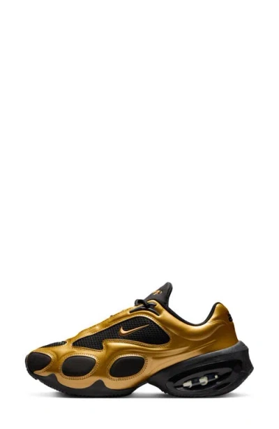 Nike Air Max Muse Mesh-trimmed Metallic Sneakers In Gold