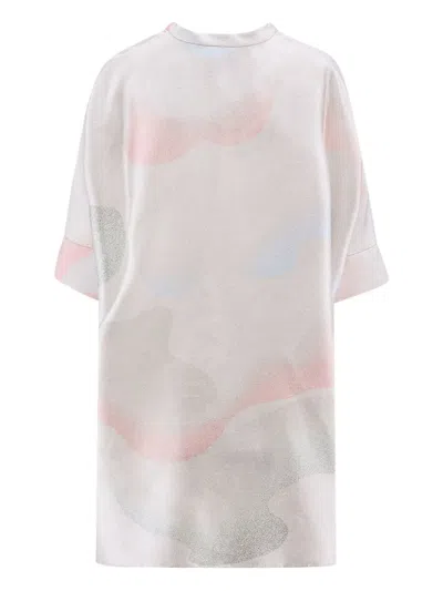 Giorgio Armani Oversized Printed Silk Blouse In Multi