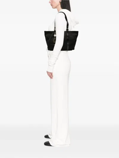 Pre-owned Fendi 2000-2010 Zucchino Canvas Superstar Tote Bag In Black